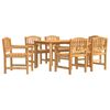 vidaXL Juego de comedor de jard&iacute;n 7 piezas madera maciza de teca