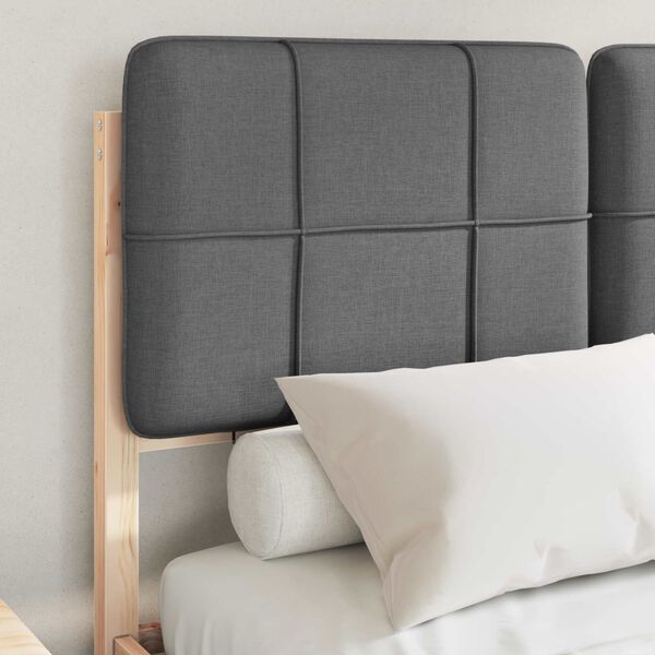 vidaXL Estructura de Cama con Cabecera Tapizada Gris oscuro