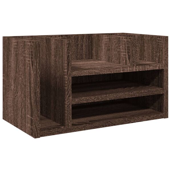 vidaXL Organizador escritorio madera ingeniería marrón 44,5x24x25 cm