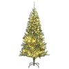 vidaXL &Aacute;rbol de Navidad artificial con 300 LED bolas y nieve 210 cm