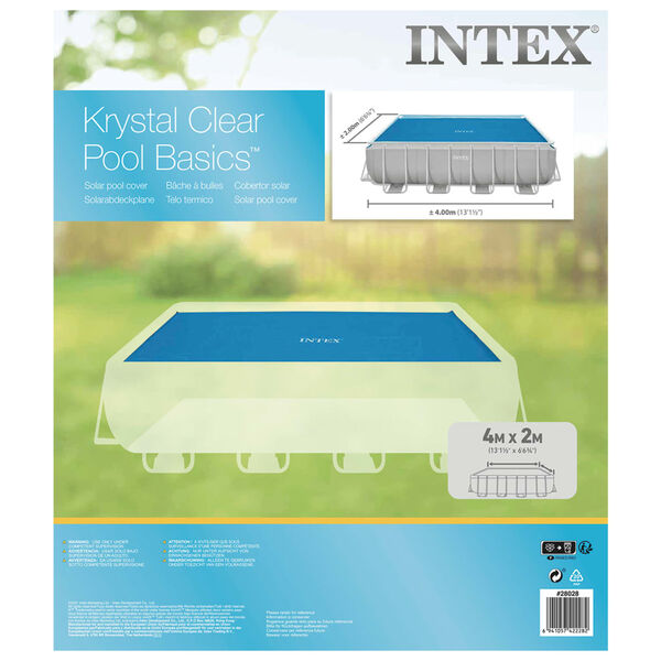Intex Cubierta de piscina solar de polietileno azul 378x186 cm