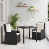 vidaXL Conjunto de Comedor de Jard&iacute;n 3 pcs Negro rat&aacute;n sint&eacute;tico
