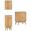 vidaXL Juego de muebles de ba&ntilde;o 3 pcs Marr&oacute;n Madera maciza de Pino