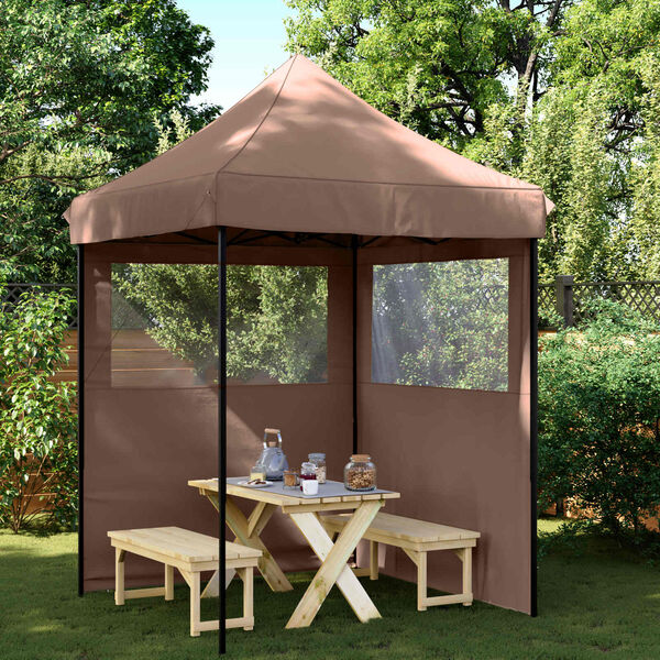 vidaXL Carpa de Fiesta Marr&oacute;n 200 x 200 x 306 cm Tela Oxford
