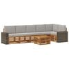 vidaXL Conjunto de sof&aacute;s de exterior 7 uds. Natural y Gris Claro