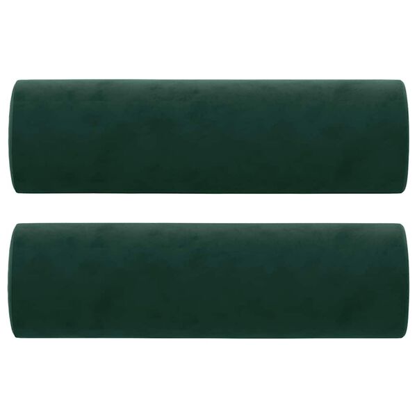 vidaXL Cojines decorativos 2 uds terciopelo verde oscuro 15x50 cm