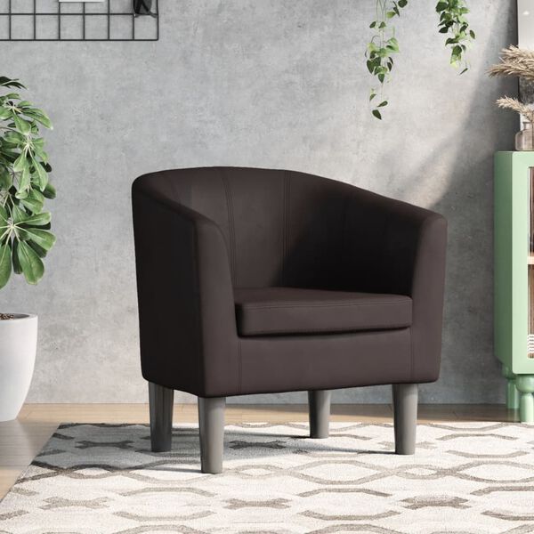 vidaXL Sillón cuero sintético marrón