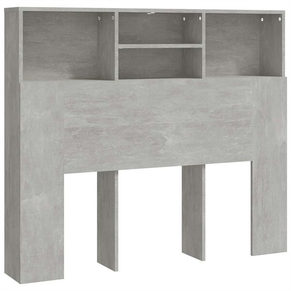 vidaXL Mueble cabecero gris hormig&oacute;n 120x19x103,5 cm