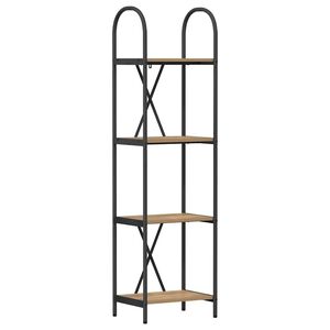 vidaXL Estante de libros 4 niveles 40 x 30 x 146 cm Roble artisan