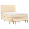 vidaXL Cama box spring con colch&oacute;n tela color crema 140x200 cm