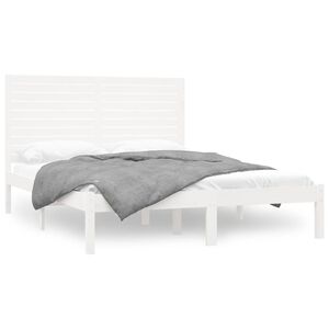 vidaXL Estructura de cama madera maciza blanca 120x200 cm