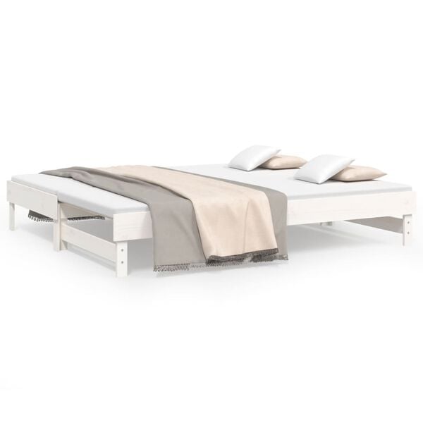 vidaXL Sof&aacute; cama extra&iacute;ble sin colch&oacute;n blanco 2x(90x200) cm