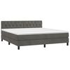vidaXL Cama box spring con colch&oacute;n terciopelo gris oscuro 160x200 cm