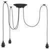 vidaXL L&aacute;mpara colgante con 3 portal&aacute;mparas E27 metal negro