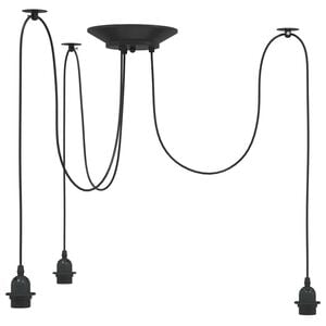 vidaXL L&aacute;mpara colgante con 3 portal&aacute;mparas E27 metal negro