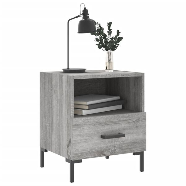 vidaXL Mesitas noche 2 uds madera ingenier&iacute;a gris Sonoma 40x35x47,5 cm