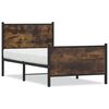 vidaXL Estructura de cama sin colch&oacute;n metal roble ahumado 90x200 cm