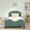 vidaXL Cama para ni&ntilde;os con cabecero Verde Mar 80 x 200 cm Terciopelo