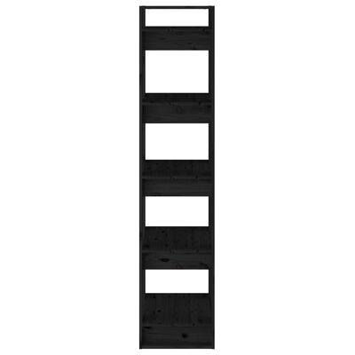 vidaXL Estantería/divisor de espacios madera pino negro 41x35x160 cm