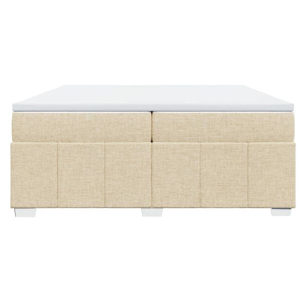 vidaXL Cama box spring con colch&oacute;n tela color crema 200x200 cm
