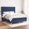 vidaXL Cama box spring con colch&oacute;n tela azul 140x190 cm