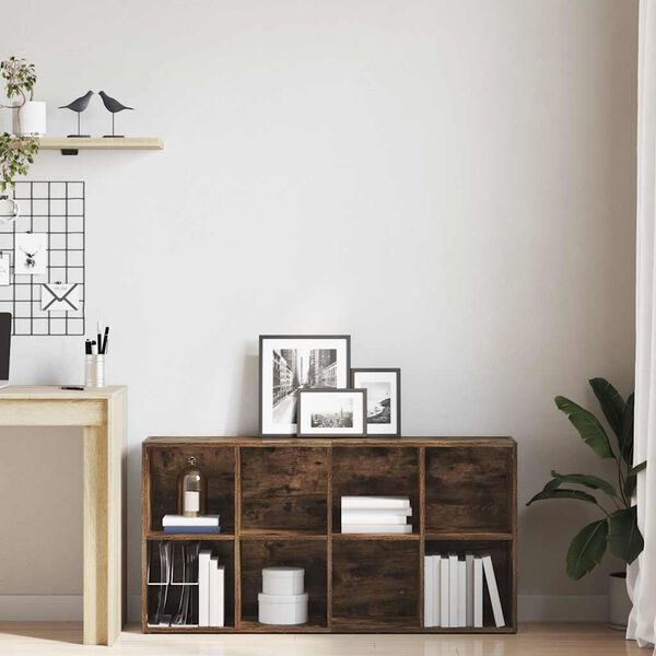 vidaXL Estanter&iacute;a/Aparador contrachapada roble ahumado 66x30x130 cm