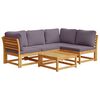 vidaXL Juego de muebles jard&iacute;n 5 pzas con cojines madera maciza acacia
