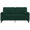 vidaXL Sof&aacute; de 2 plazas con cojines terciopelo verde oscuro 140 cm