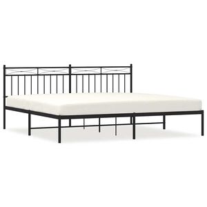 vidaXL Estructura cama sin colch&oacute;n con cabecero metal negro 193x203 cm