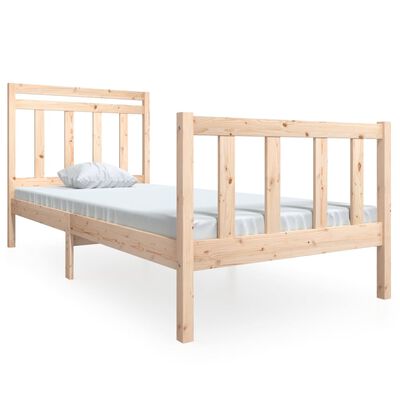 vidaXL Estructura de cama individual de madera maciza 90x190 cm