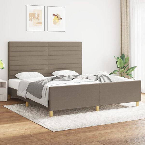 vidaXL Cama sin colch&oacute;n tela gris taupe 180x200 cm