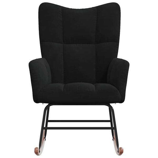 vidaXL Silla mecedora de terciopelo negro