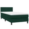 vidaXL Cama box spring con colch&oacute;n y LED terciopelo verde oscuro 90x220 cm
