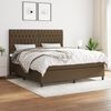 vidaXL Cama box spring con colch&oacute;n tela marr&oacute;n oscuro 180x200 cm