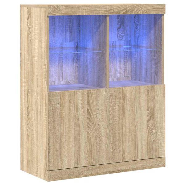 vidaXL Aparador de madera de ingenier&iacute;a roble sonoma 81x37x100 cm