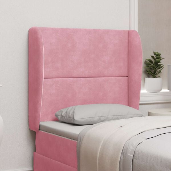 vidaXL Oreja de cabecero Rosa 80 x 23 x 6 cm Terciopelo