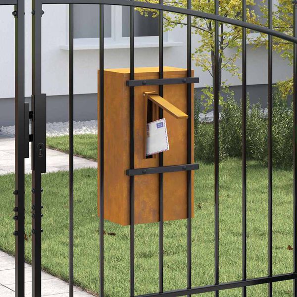 vidaXL Buzón Oxidado 30 x 23 x 55 cm Acero oxidado