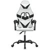 vidaXL Silla gaming giratoria cuero sintético blanco y negro