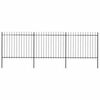vidaXL Valla de jard&iacute;n con punta de lanza de acero 537x150 cm negra
