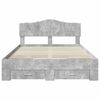 vidaXL Estructura de cama con cabecera Gris Concreto 140 x 190 cm