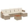 vidaXL Juego de sof&aacute;s de jard&iacute;n con cojines beige 8 pzas rat&aacute;n PE