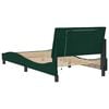 vidaXL Estructura de cama con LED sin colch&oacute;n Hanko terciopelo verde oscuro 100x200 cm