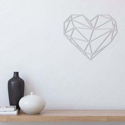 Homemania Adorno de pared Heart acero plateado 47x40 cm
