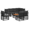 vidaXL Conjunto de sof&aacute;s de exterior 9 pcs Negro y Gris oscuro