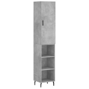 vidaXL Aparador de madera contrachapada gris hormig&oacute;n 34,5x34x180 cm