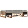 vidaXL Conjunto de sof&aacute;s de exterior 6 pcs Natural y Gris Claro