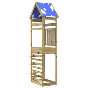 vidaXL Torre de Juego Marr&oacute;n Madera Maciza Impregnada