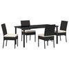 vidaXL Conjunto de Comedor de Jard&iacute;n 5 pcs Negro