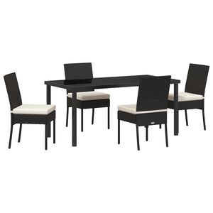 vidaXL Conjunto de Comedor de Jard&iacute;n 5 pcs Negro