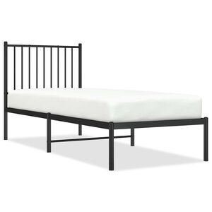 vidaXL Estructura cama sin colch&oacute;n con cabecero metal negro 75x190 cm